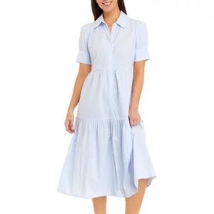 Crown & Ivy Blue Stripe Shirt Dress